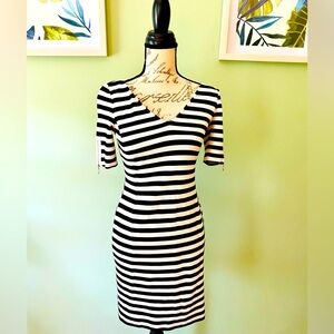 Banana Republic Striped Bodycon Midi Dress